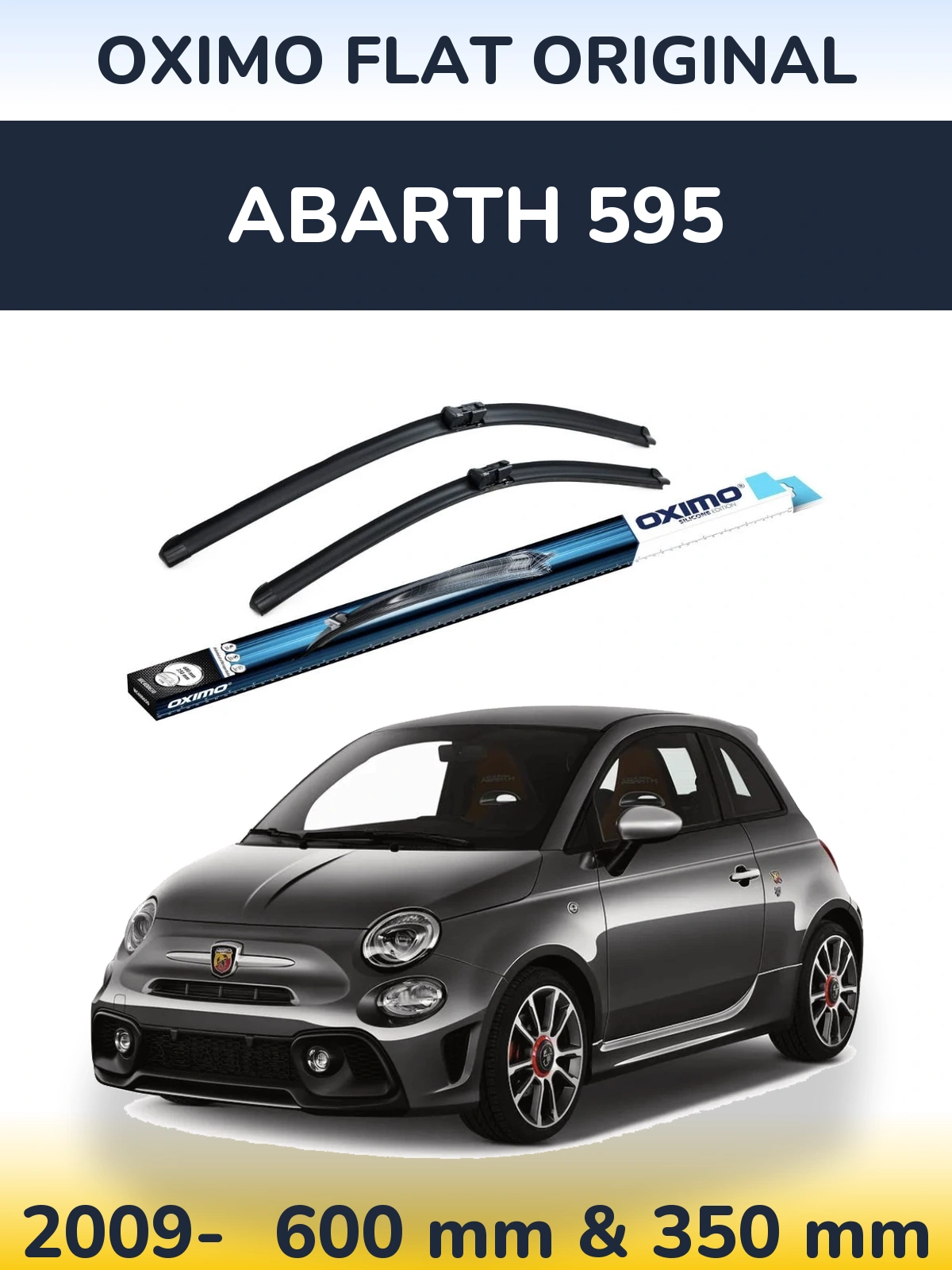 Комплект передніх щіток Oximo Flat Original 600 & 350 мм для Abarth 595 2009-2026