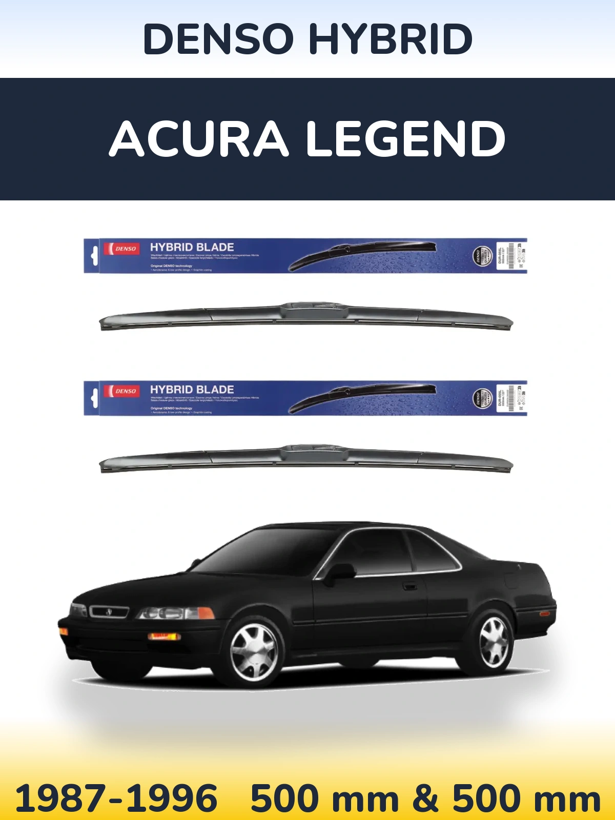 Комплект передних дворников Denso Hybrid 500 & 500 мм для Acura Legend 1987-1996