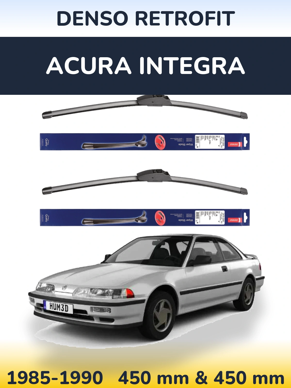 Комплект передних дворников Denso Retrofit 450 & 450 мм для Acura Integra 1985-1990
