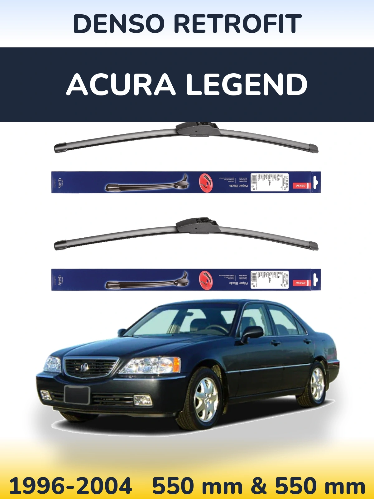 Комплект передних дворников Denso Retrofit 550 & 550 мм для Acura Legend 1996-2004