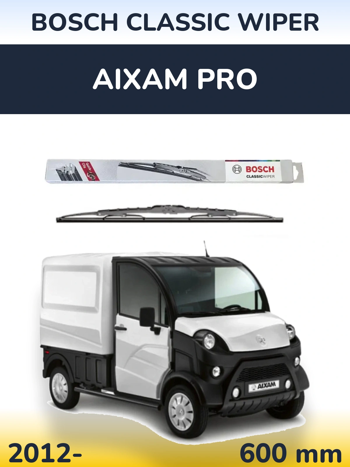 Передний дворник BOSCH Classic Wiper 600 мм для Aixam PRO 2012-2026