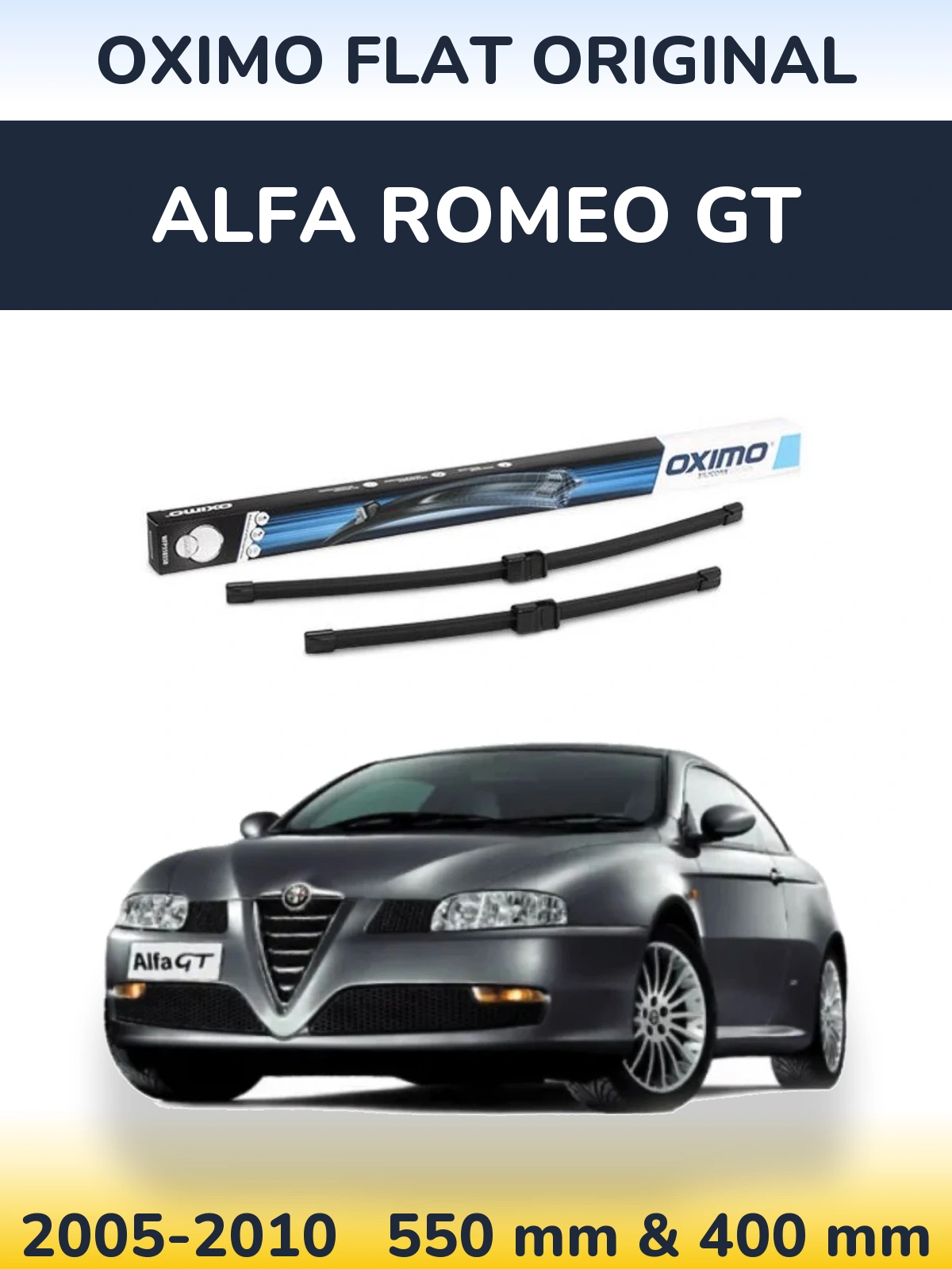 Front wiper blade set Oximo Flat Original 550 & 400 mm for Alfa Romeo GT 2005-2010