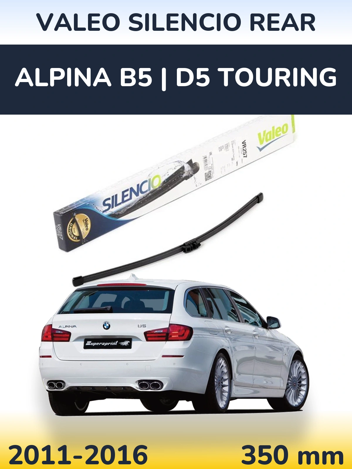 Rear wiper blade Valeo Silencio Rear 350 mm for Alpina B5 | D5 Touring 2011-2016