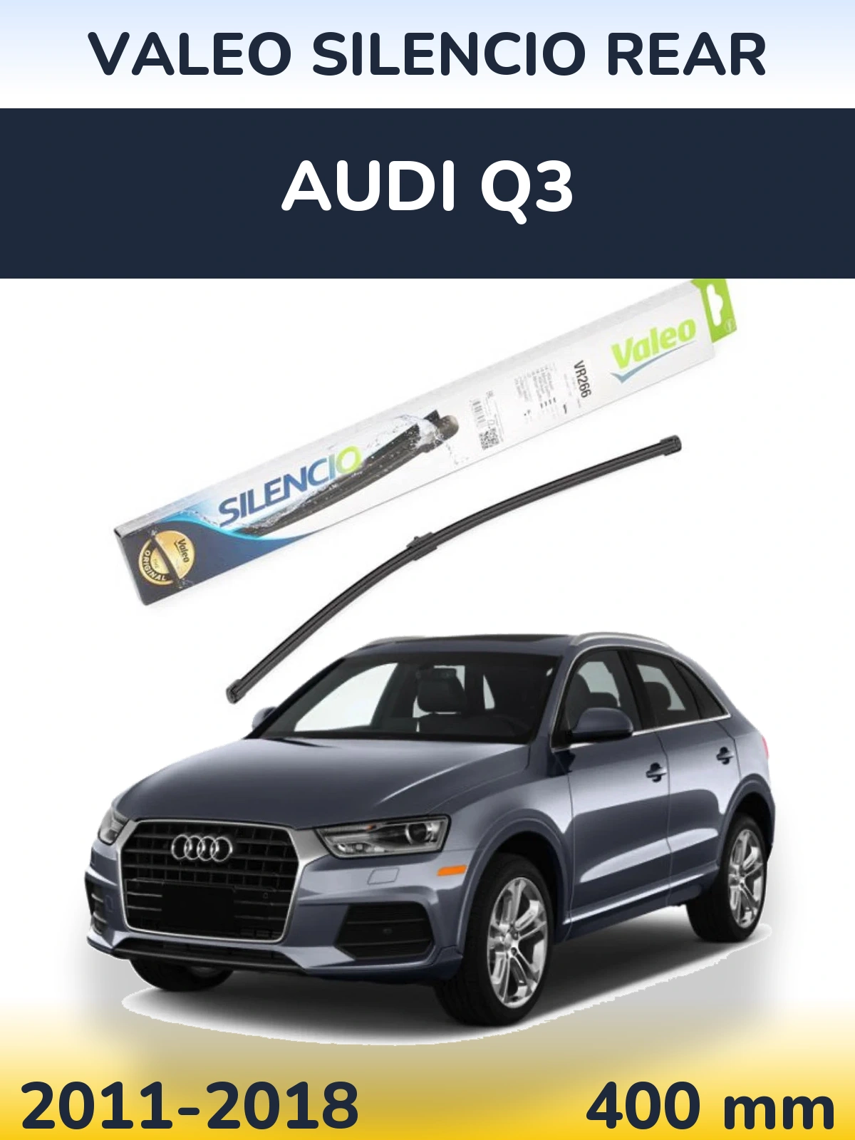 Rear wiper blade Valeo Silencio Rear 400 mm for Audi Q3 2011-2018