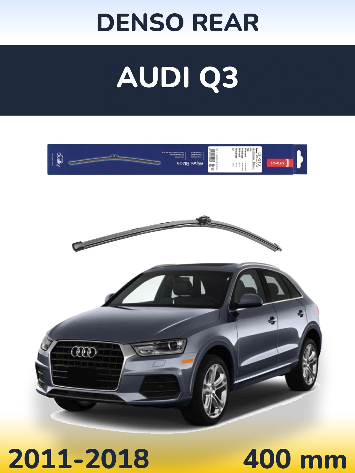 Rear wiper blade Denso Rear 400 mm for Audi Q3 2011-2018