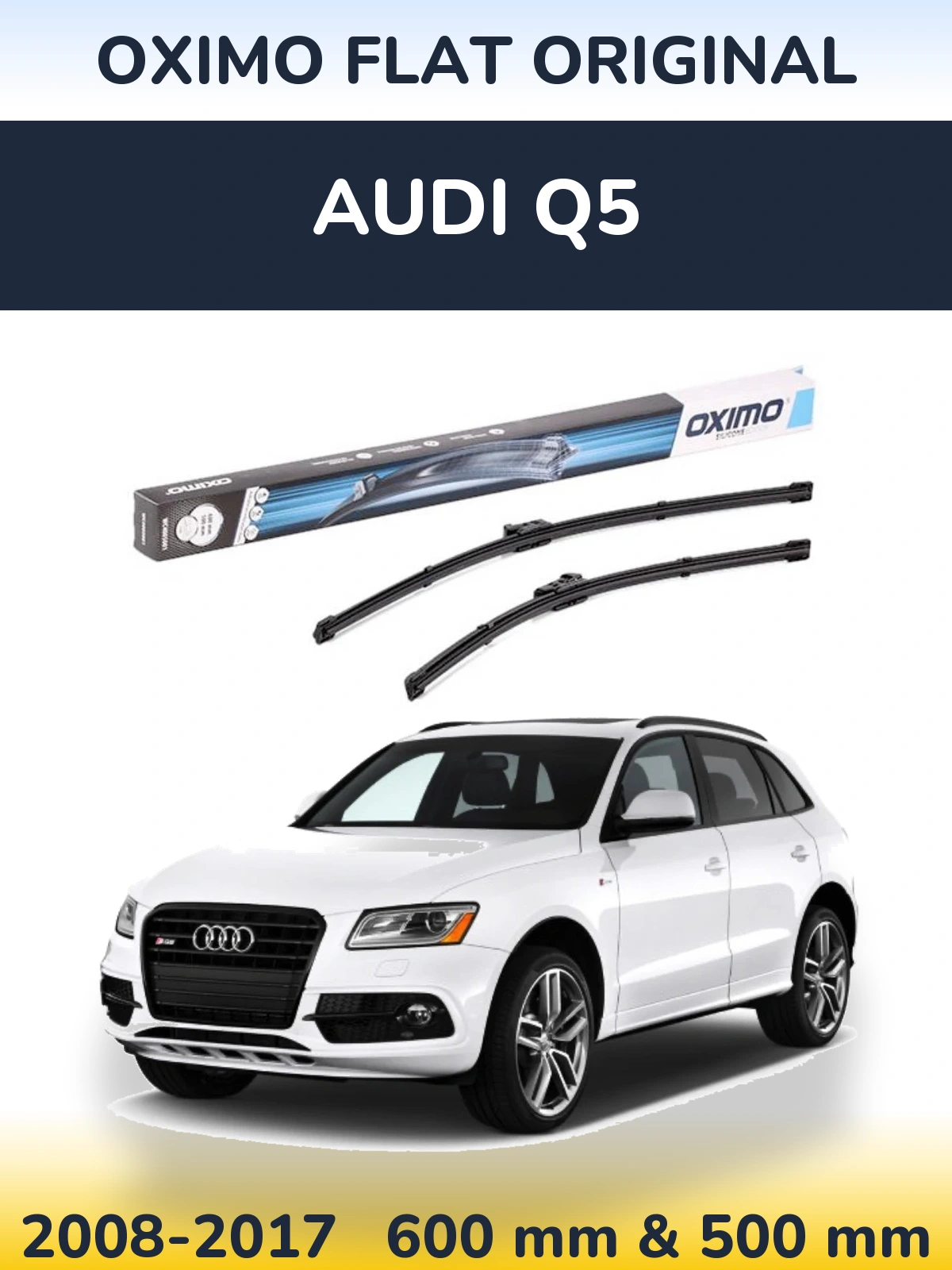 Комплект передних дворников Oximo Flat Original 600 & 500 мм для Audi Q5 2008-2017