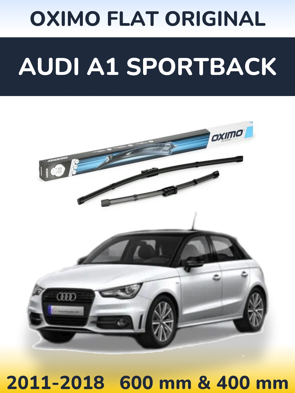 Front wiper blade set Oximo Flat Original 600 & 400 mm for Audi A1 Sportback 2011-2018