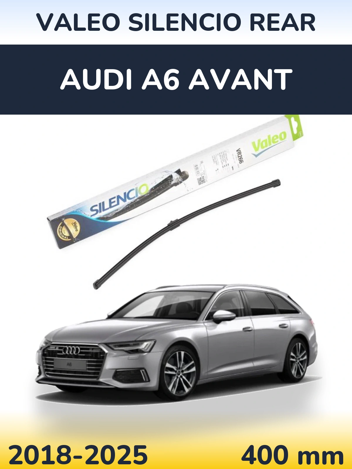 Rear wiper blade Valeo Silencio Rear 400 mm for Audi A6 Avant 2018-2025