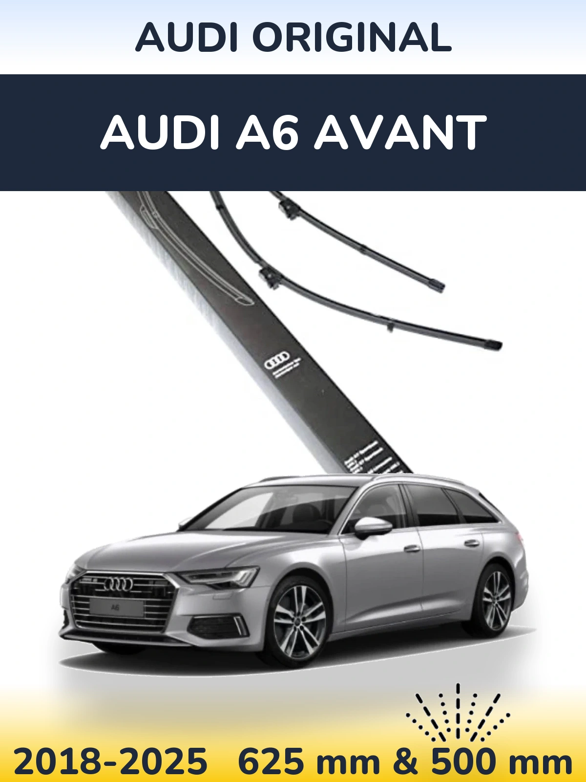 Front wiper blade set Audi OEM Audi Original 625 & 500 mm for Audi A6 Avant 2018-2025