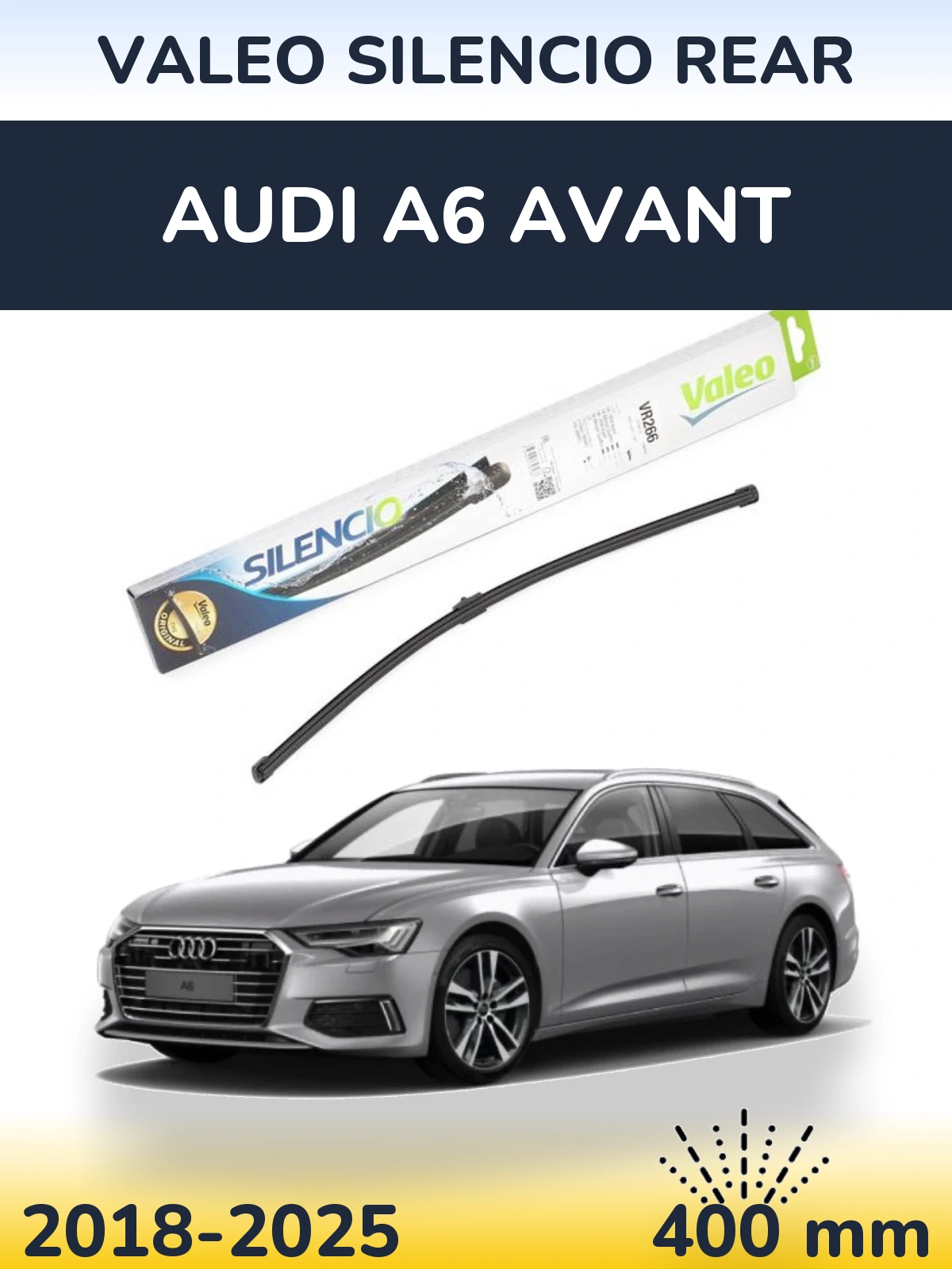 Задний дворник Valeo Silencio Rear 400 мм для Audi A6 Avant 2018-2025