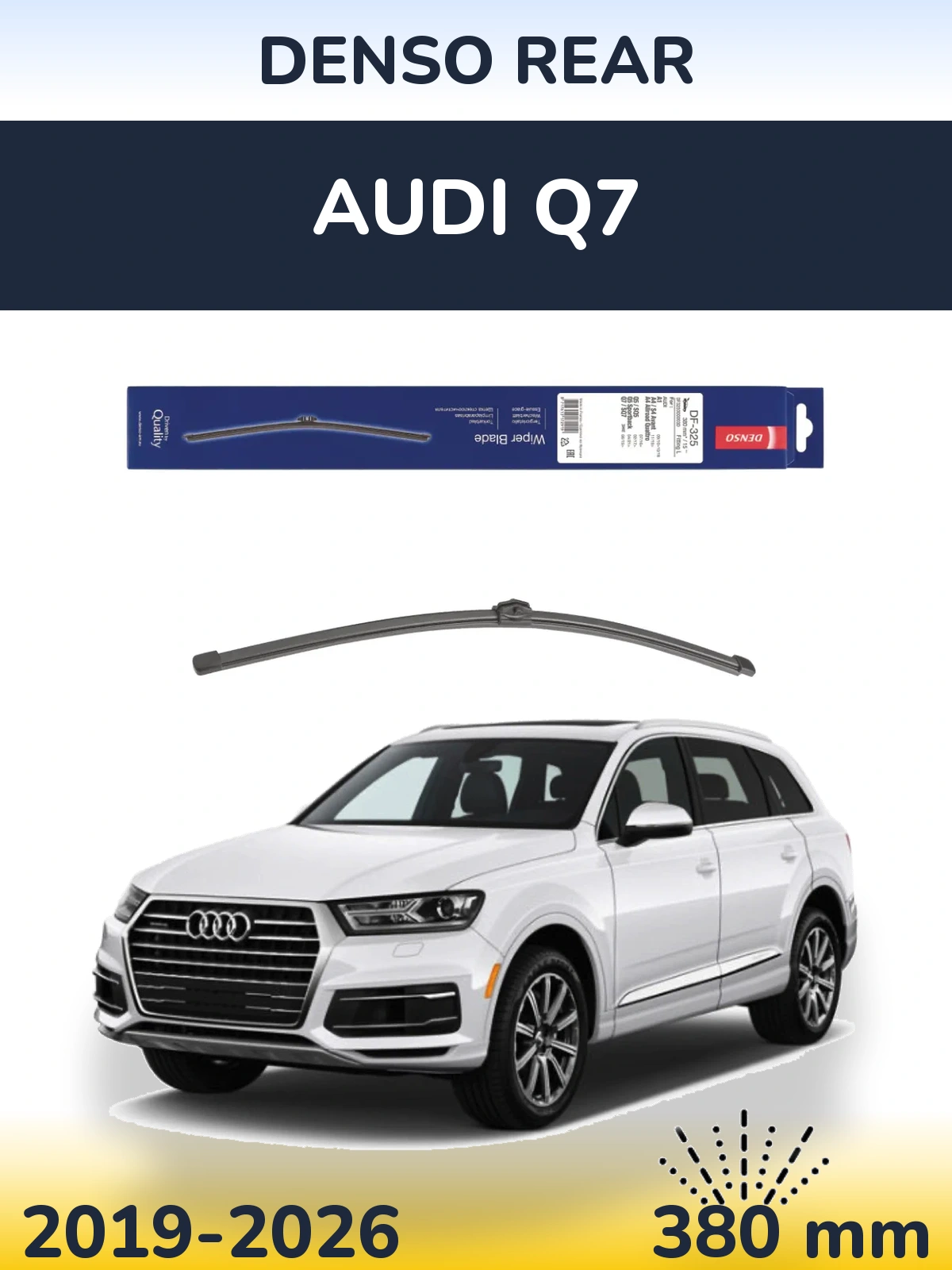 Rear wiper blade Denso Rear 380 mm for Audi Q7 2019-2026