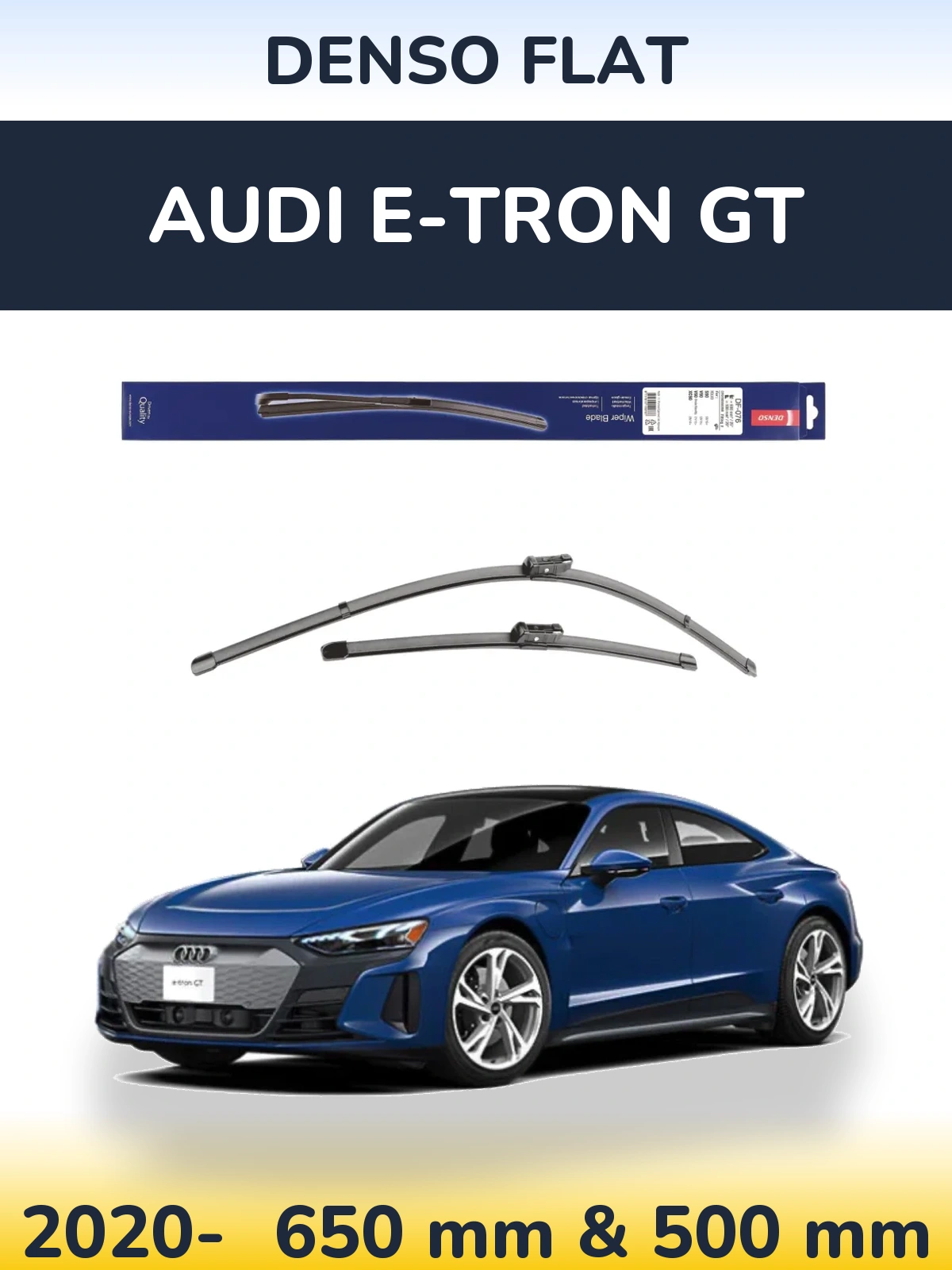 Front wiper blade set Denso Flat 630 & 500 mm for Audi e-tron GT 2020-2026