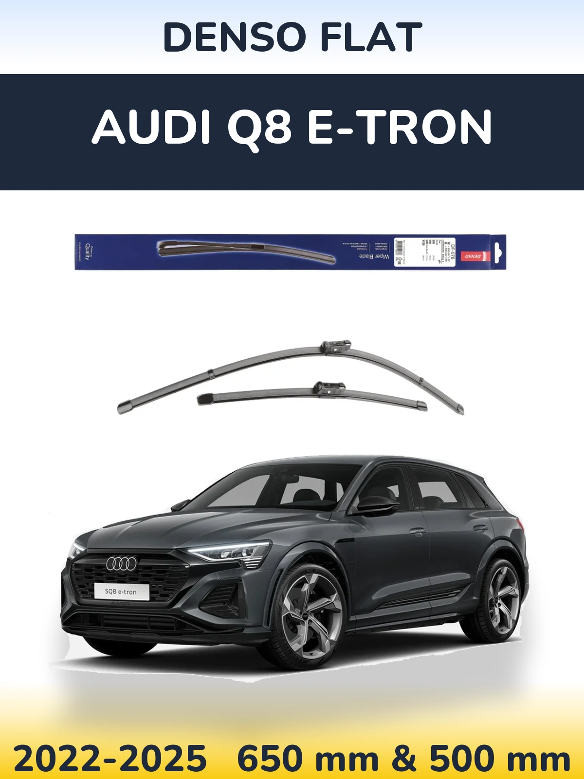 Комплект передніх щіток Denso Flat 630 & 500 мм для Audi Q8 e-tron 2022-2025