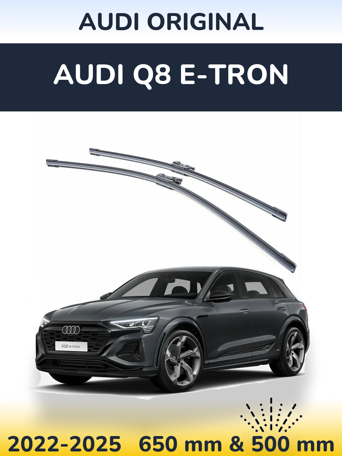 Front wiper blade set Audi OEM Audi Original 650 & 500 mm for Audi Q8 e-tron 2022-2025
