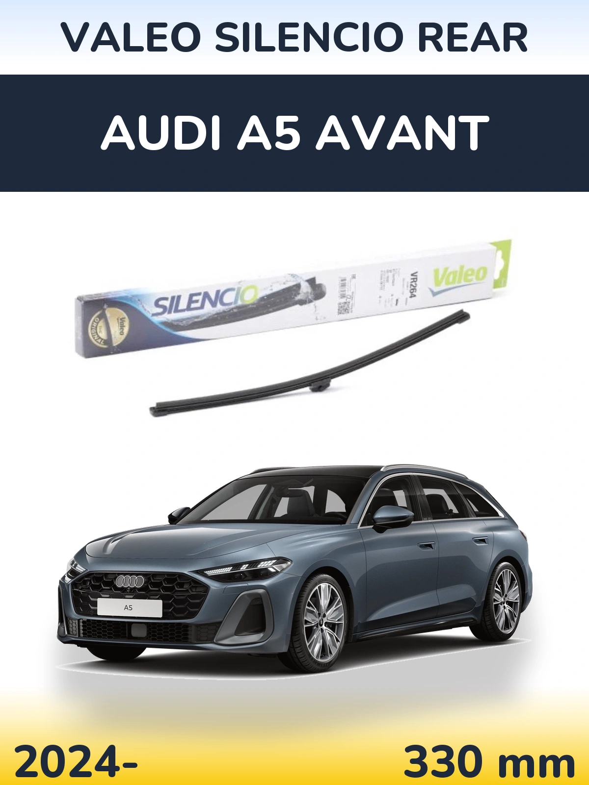 Rear wiper blade Valeo Silencio Rear 320 mm for Audi A5 Avant 2024-2026