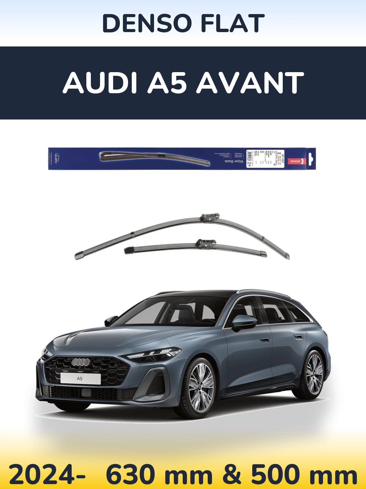 Комплект передних дворников Denso Flat 600 & 500 мм для Audi A5 Avant 2024-2026