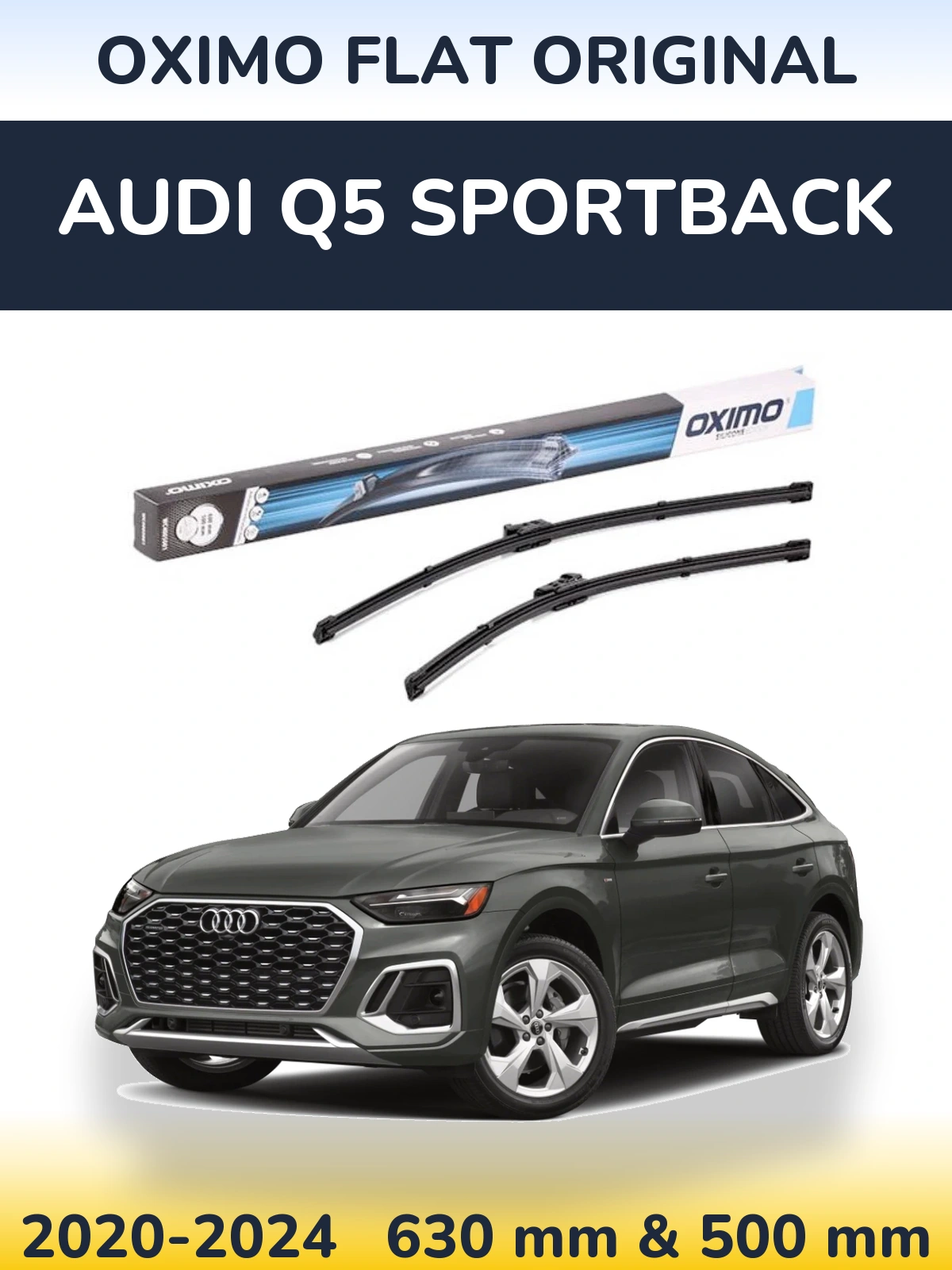 Комплект передних дворников Oximo Flat Original 600 & 500 мм для Audi Q5 Sportback 2020-2024