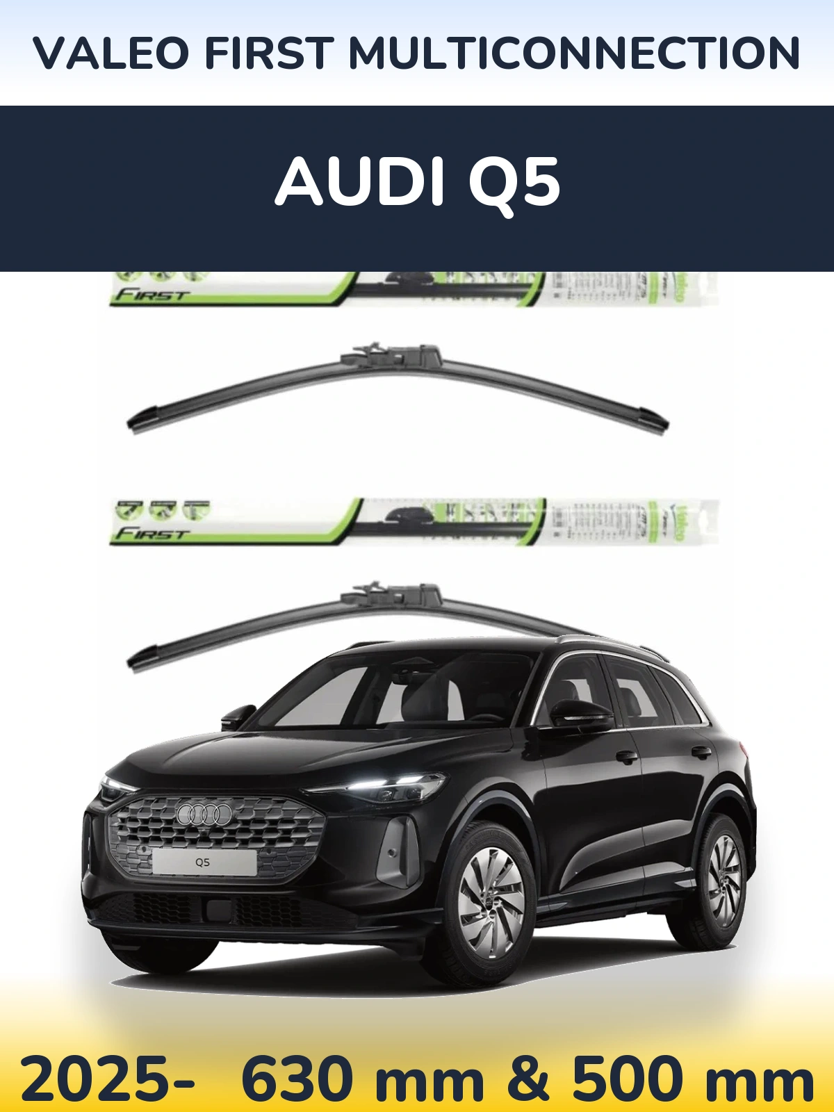 Комплект передних дворников Valeo First MultiConnection 600 & 500 мм для Audi Q5 2025-2026