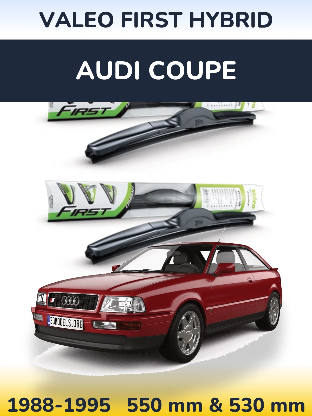 Комплект передніх щіток Valeo First Hybrid 550 & 530 мм для Audi Coupe 1988-1995