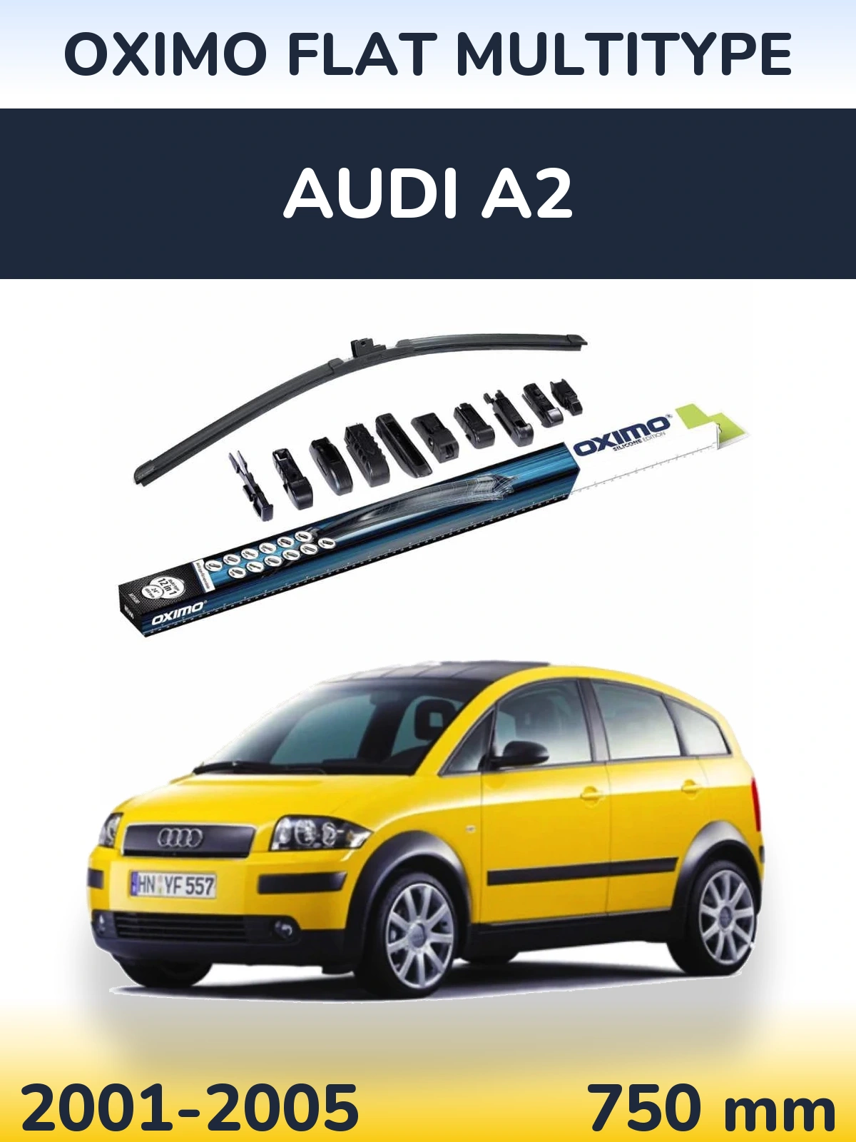 Передний дворник Oximo Flat MultiТипe 750 мм для Audi A2 2001-2005