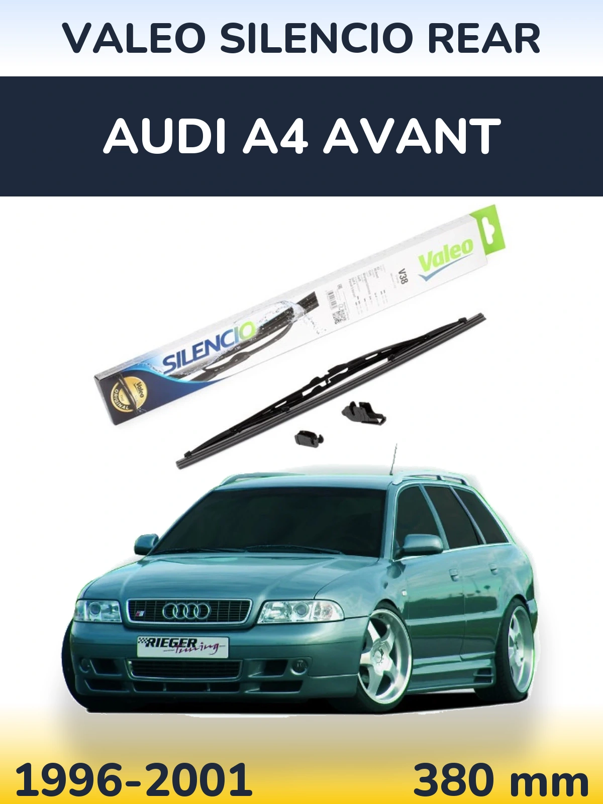 Задня щітка Valeo Silencio Rear 380 мм для Audi A4 Avant 1996-2001