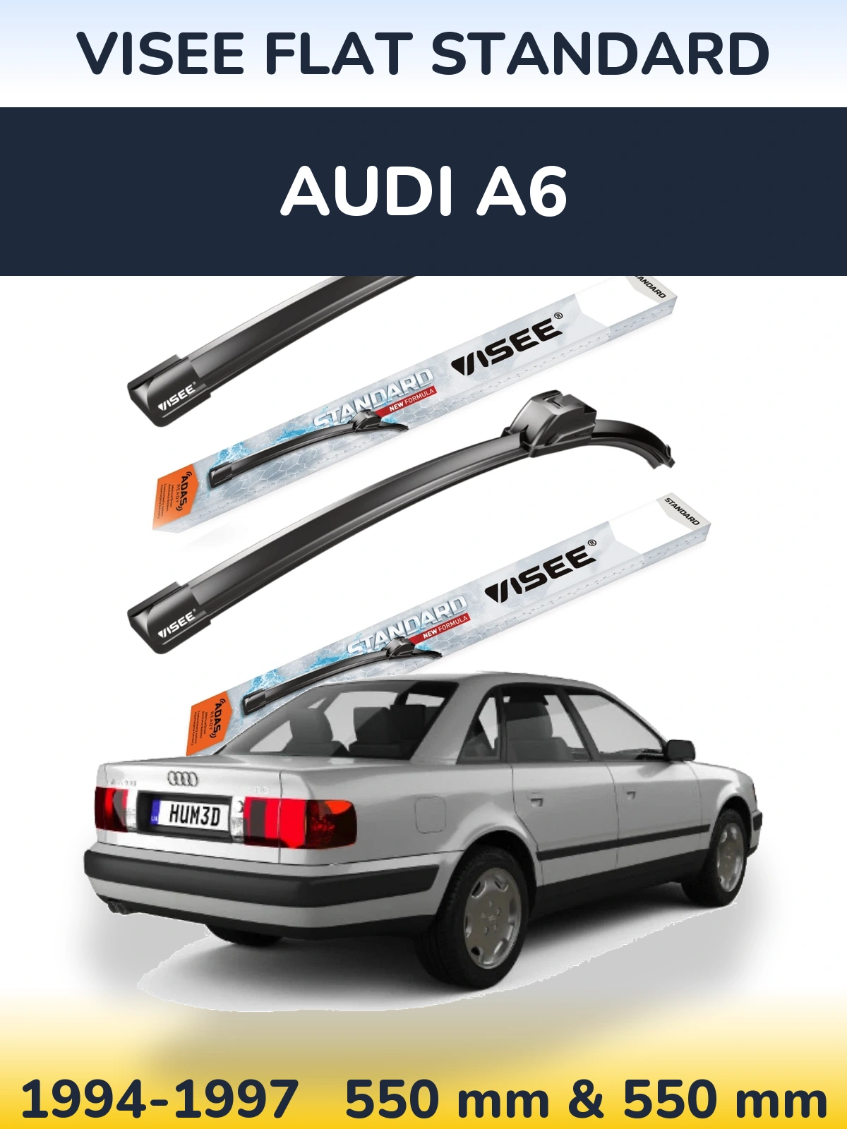 Комплект передних дворников VISEE FLAT STANDARD 550 & 550 мм для Audi A6 1994-1997