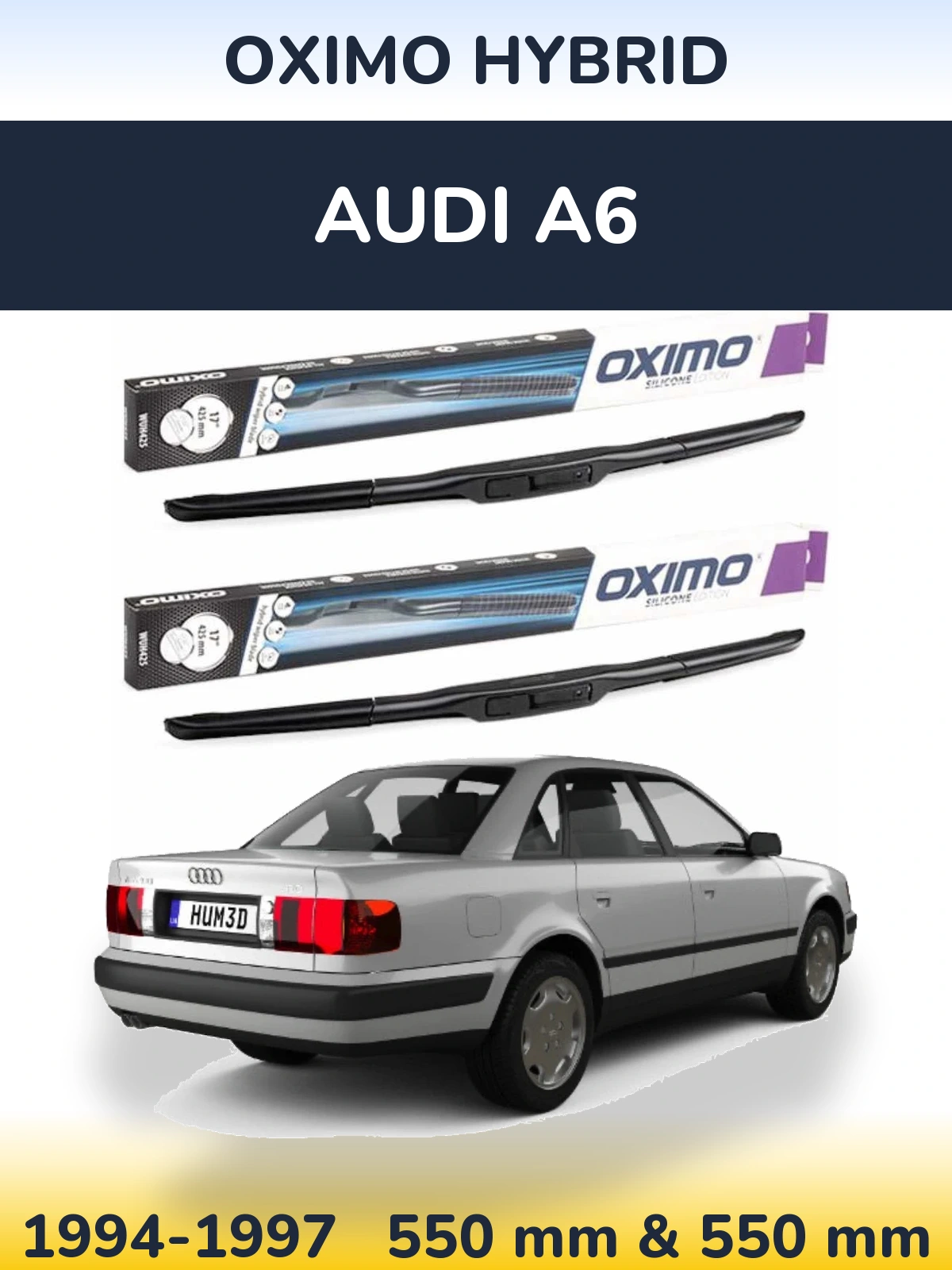 Комплект передних дворников Oximo Hybrid 550 & 550 мм для Audi A6 1994-1997