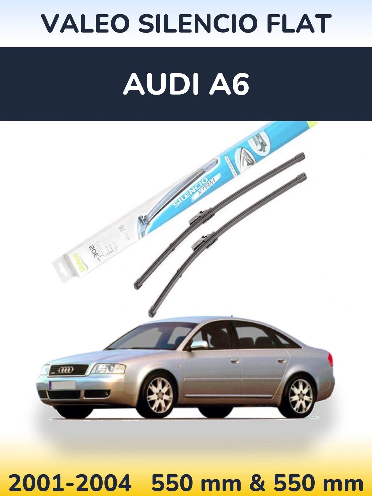 Комплект передніх щіток Valeo Silencio Flat 550 & 550 мм для Audi A6 2001-2004