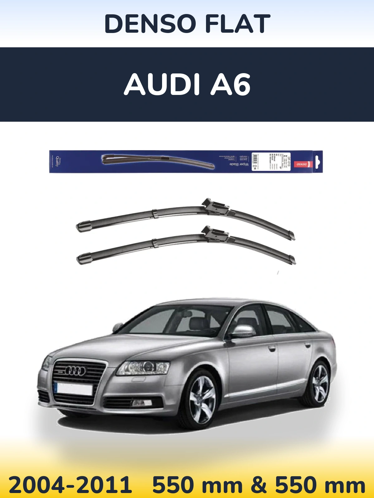Комплект передніх щіток Denso Flat 550 & 550 мм для Audi A6 2004-2011