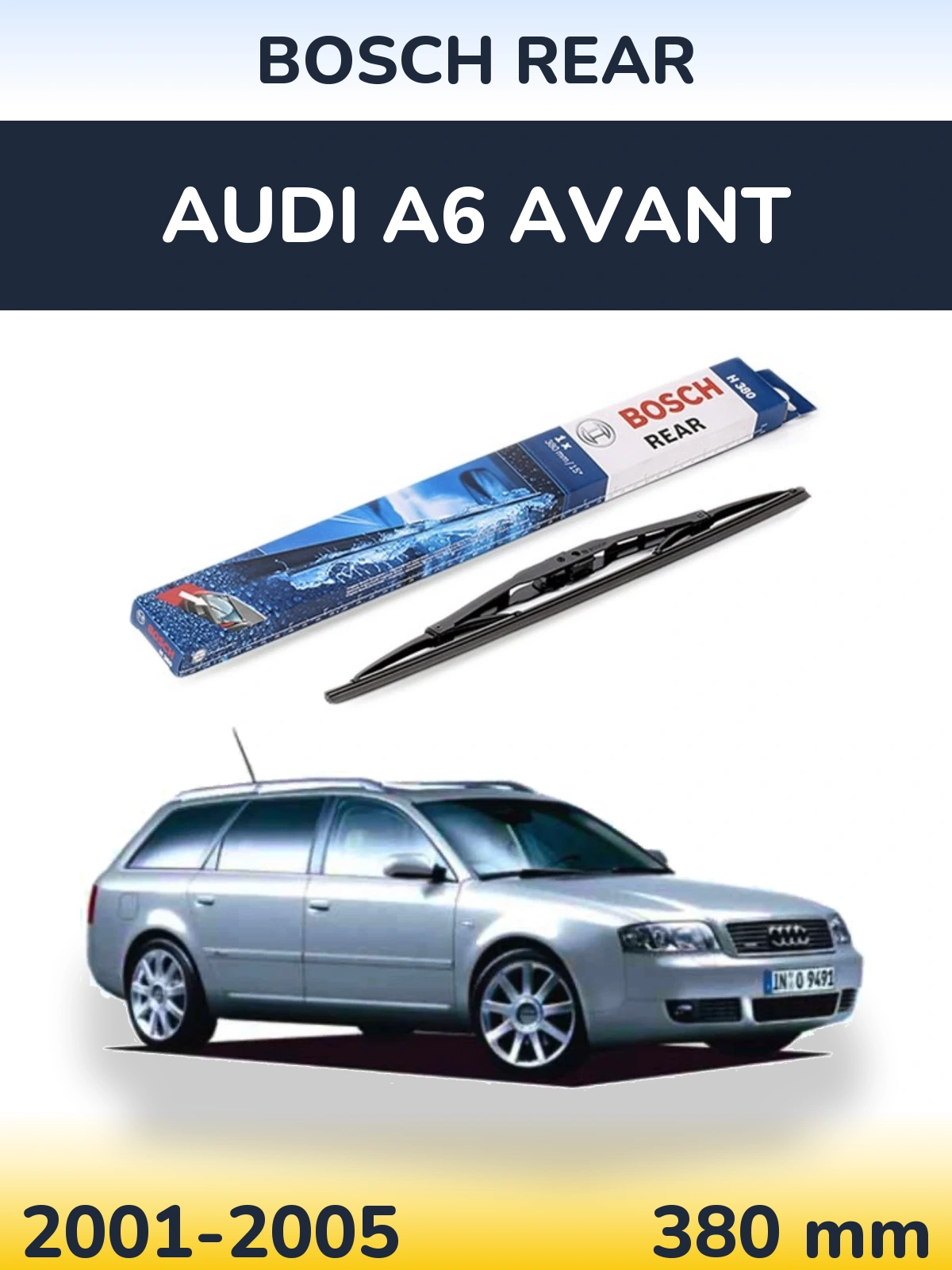 Задня щітка BOSCH Rear 380 мм для Audi A6 Avant 2001-2005