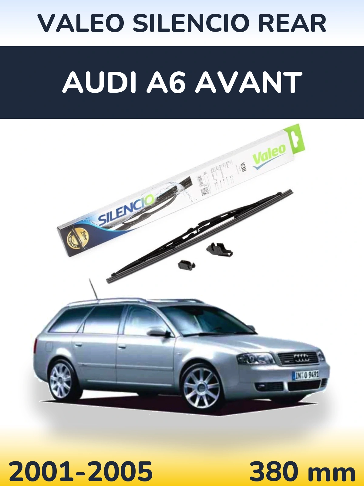 Rear wiper blade Valeo Silencio Rear 380 mm for Audi A6 Avant 2001-2005