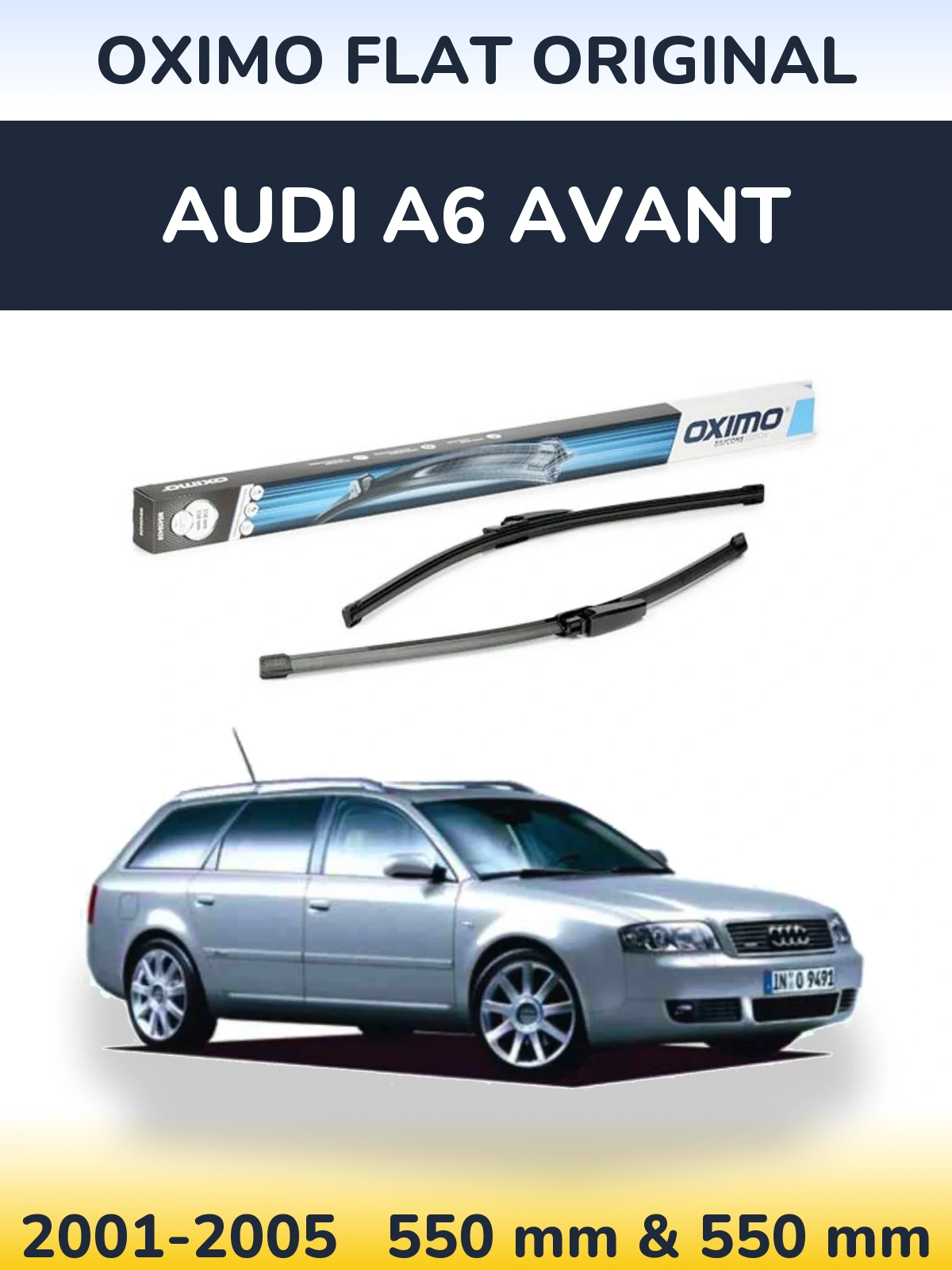 Комплект передніх щіток Oximo Flat Original 550 & 550 мм для Audi A6 Avant 2001-2005