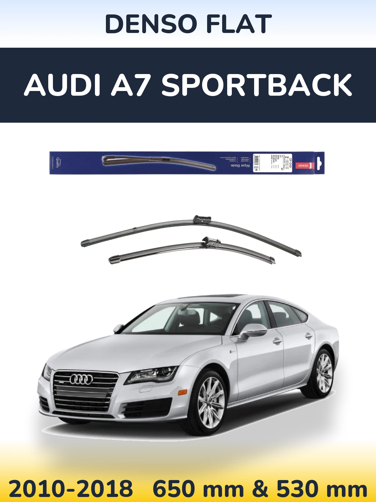 Комплект передніх щіток Denso Flat 640 & 520 мм для Audi A7 Sportback 2010-2018