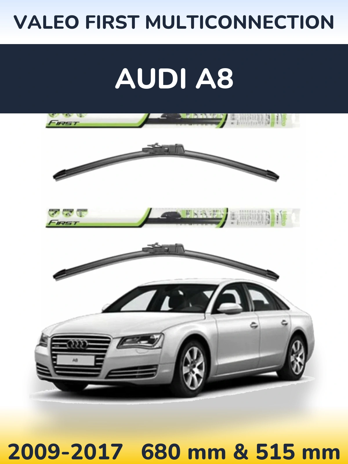 Комплект передніх щіток Valeo First MultiConnection 700 & 500 мм для Audi A8 2009-2017