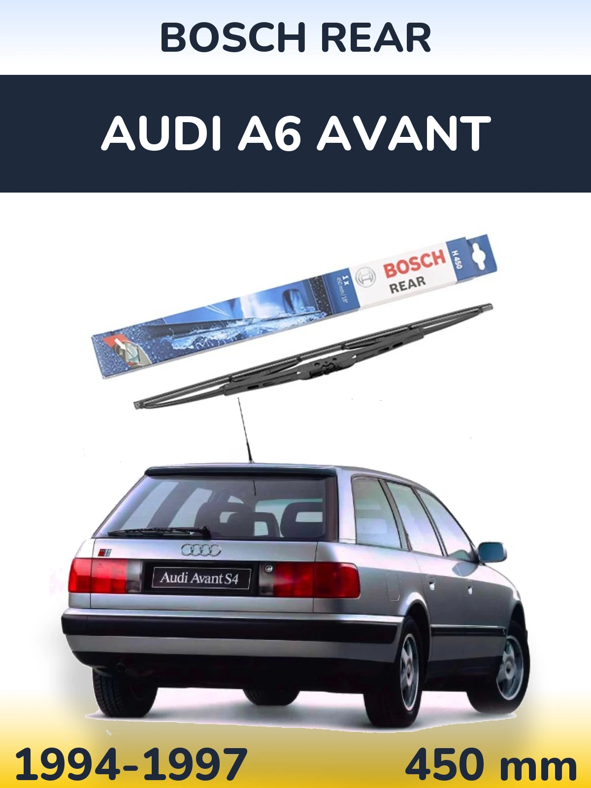 Rear wiper blade BOSCH Rear 450 mm for Audi A6 Avant 1994-1997