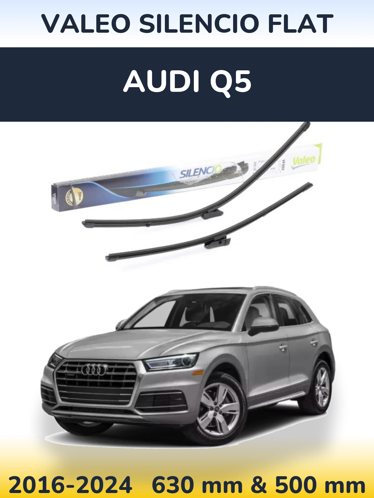 Комплект передних дворников Valeo Silencio Flat 630 & 500 мм для Audi Q5 2016-2024