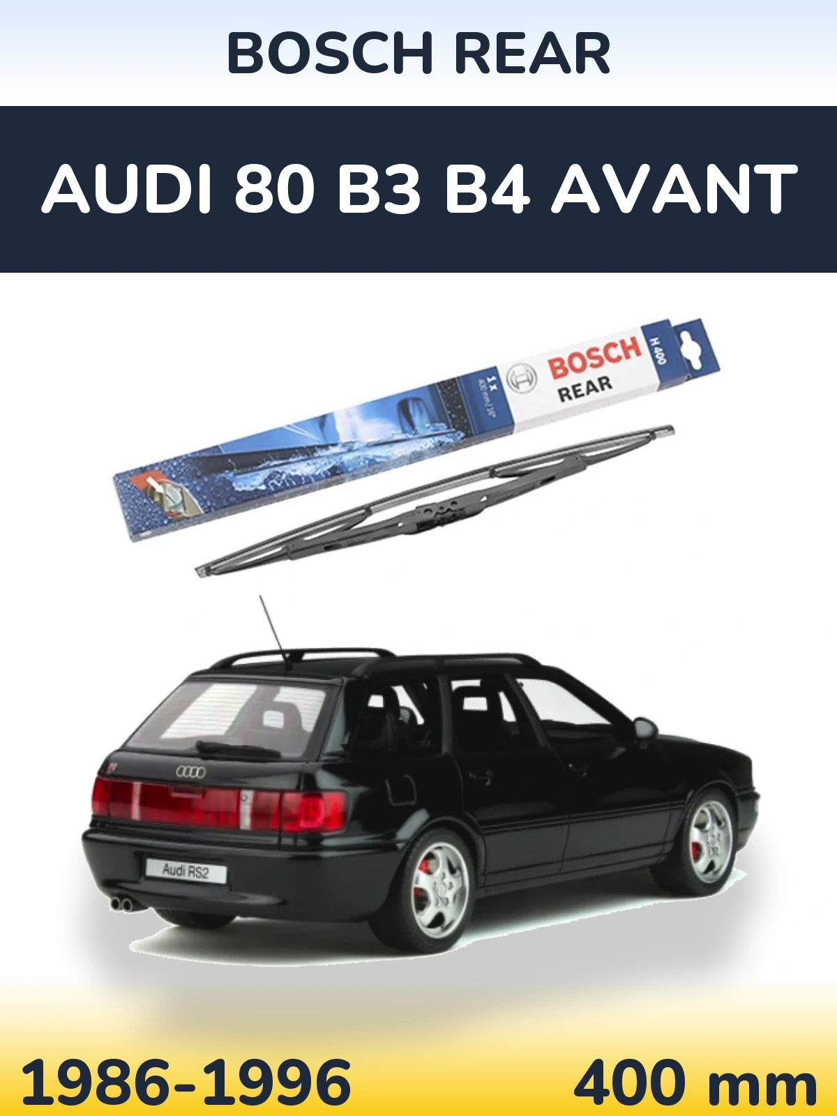 Rear wiper blade BOSCH Rear 400 mm for Audi 80 B3 B4 Avant 1986-1996