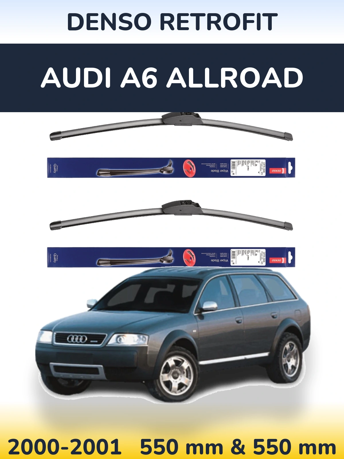 Комплект передних дворников Denso Retrofit 550 & 550 мм для Audi A6 Allroad 2000-2001