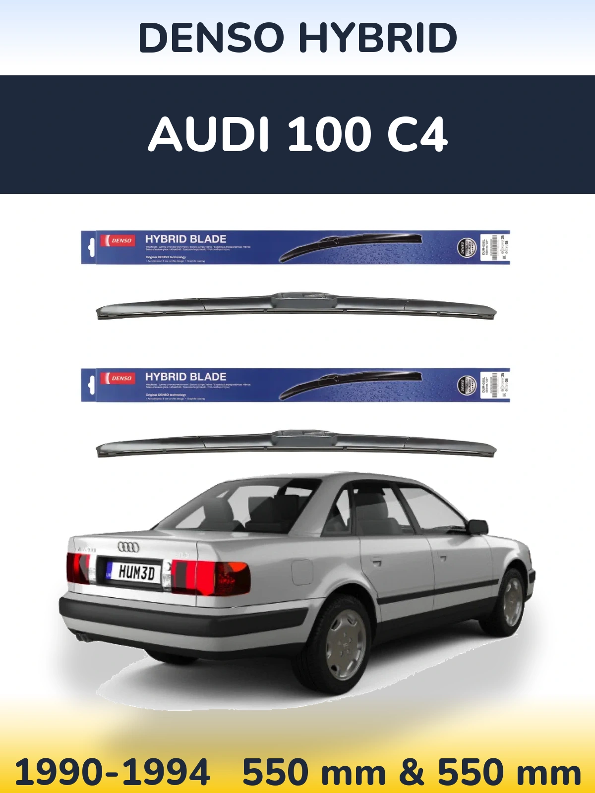 Комплект передних дворников Denso Hybrid 550 & 550 мм для Audi 100 C4 1990-1994