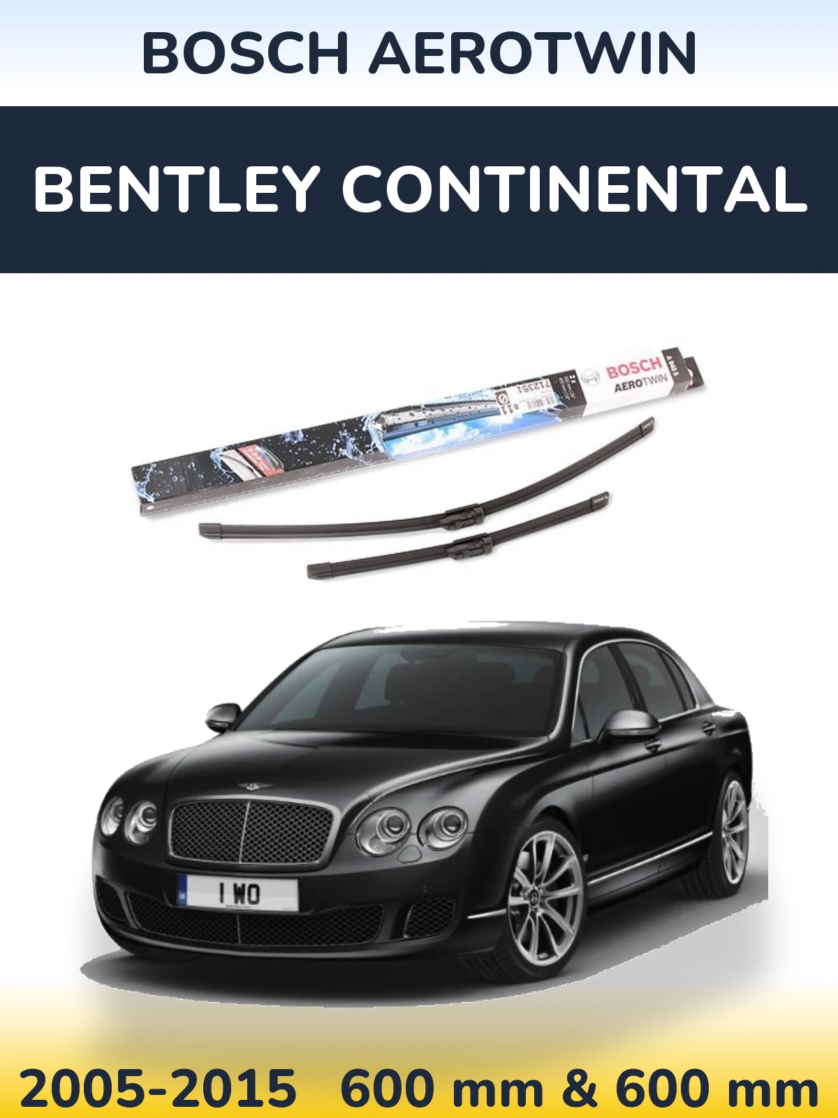 Комплект передніх щіток BOSCH AeroTwin 600 & 600 мм для Bentley Continental 2005-2015