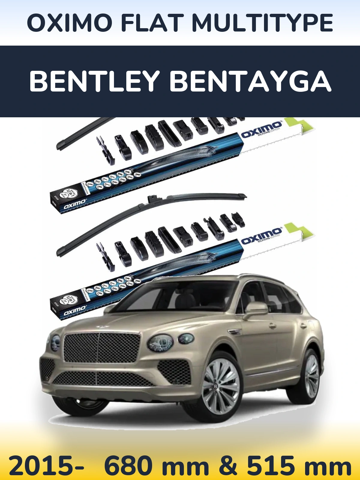 Front wiper blade set Oximo Flat MultiTypee 700 & 500 mm for Bentley Bentayga 2015-2026