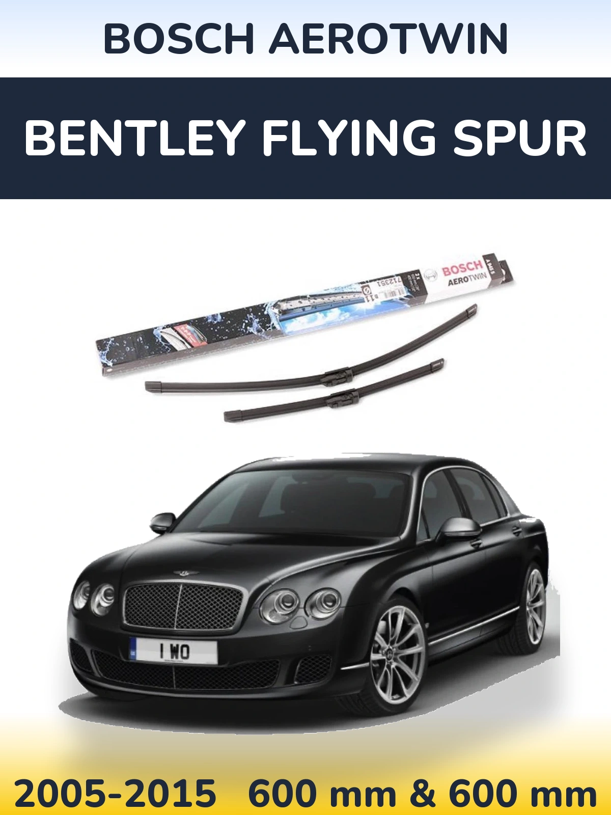 Комплект передних дворников BOSCH AeroTwin 600 & 600 мм для Bentley Flying Spur 2005-2015