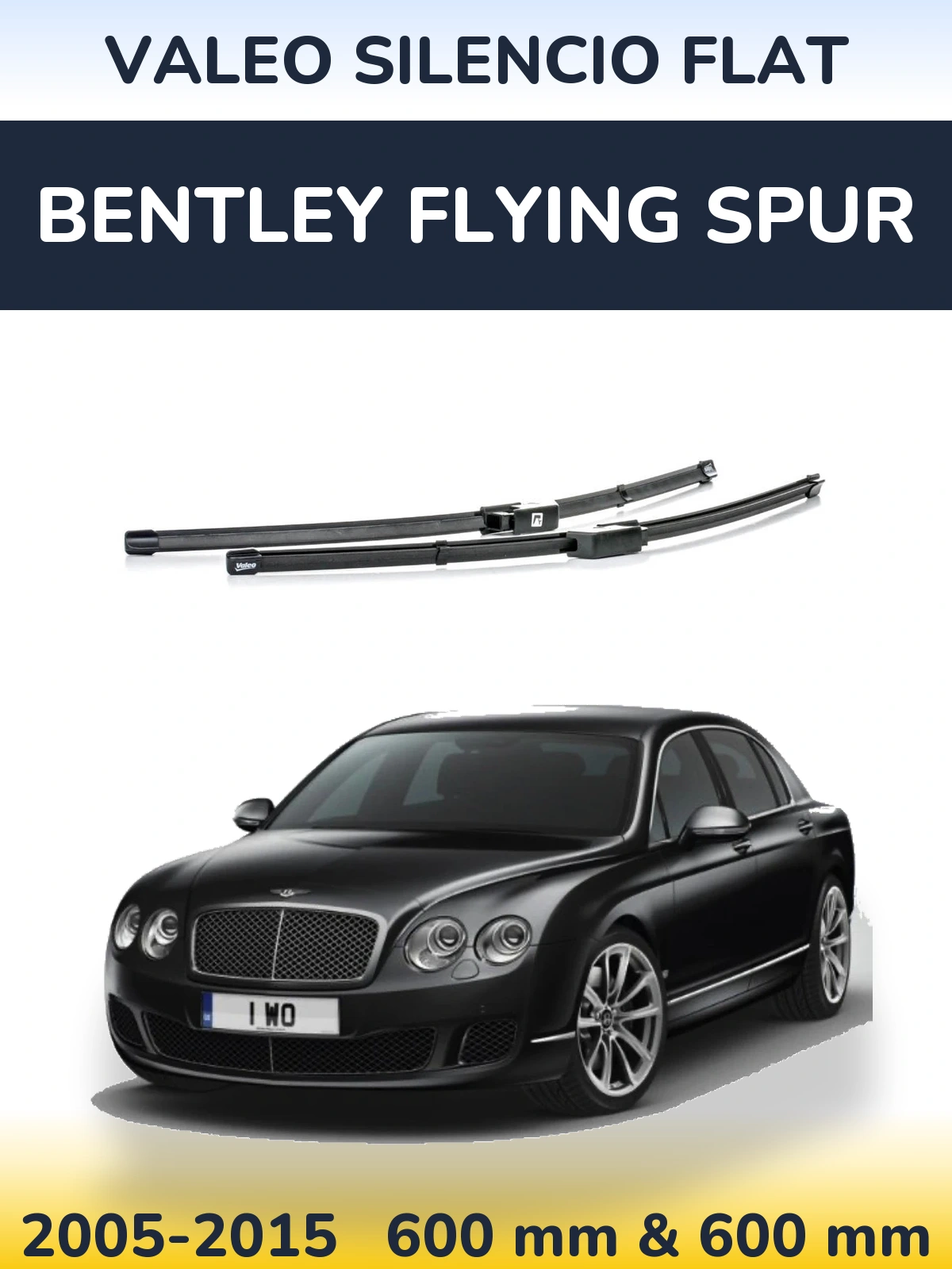 Комплект передних дворников Valeo Silencio Flat 590 & 580 мм для Bentley Flying Spur 2005-2015