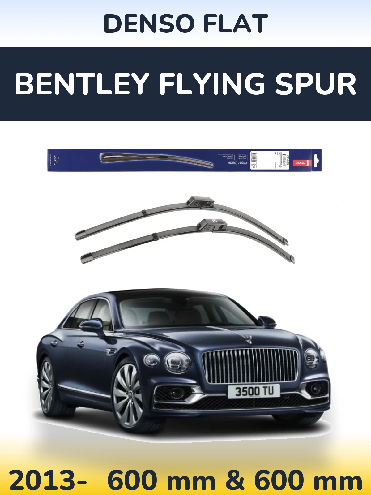 Комплект передніх щіток Denso Flat 590 & 580 мм для Bentley Flying Spur 2013-2026