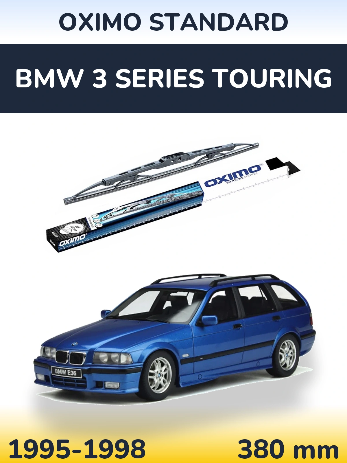 Задний дворник Oximo Standard 375 мм для BMW 3 Series Touring 1995-1998