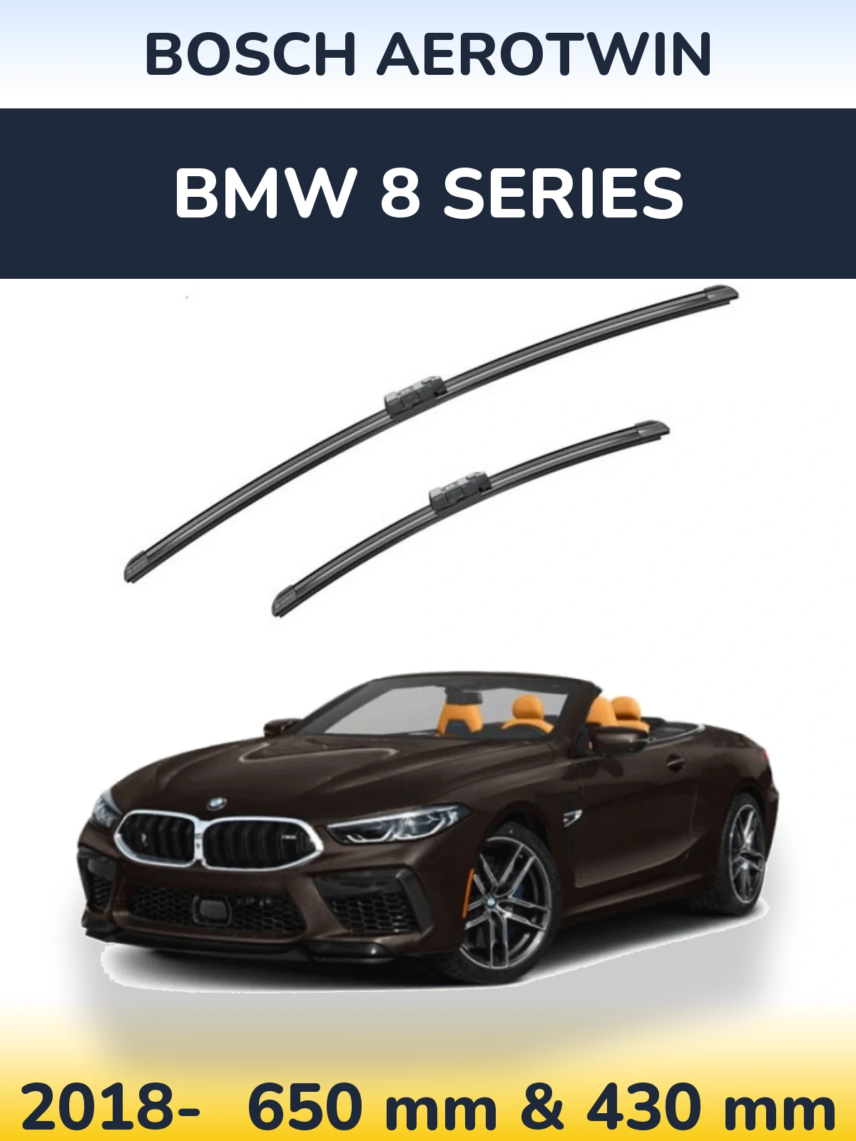 Комплект передніх щіток BOSCH AeroTwin 650 & 430 мм для BMW 8 Series 2018-2026
