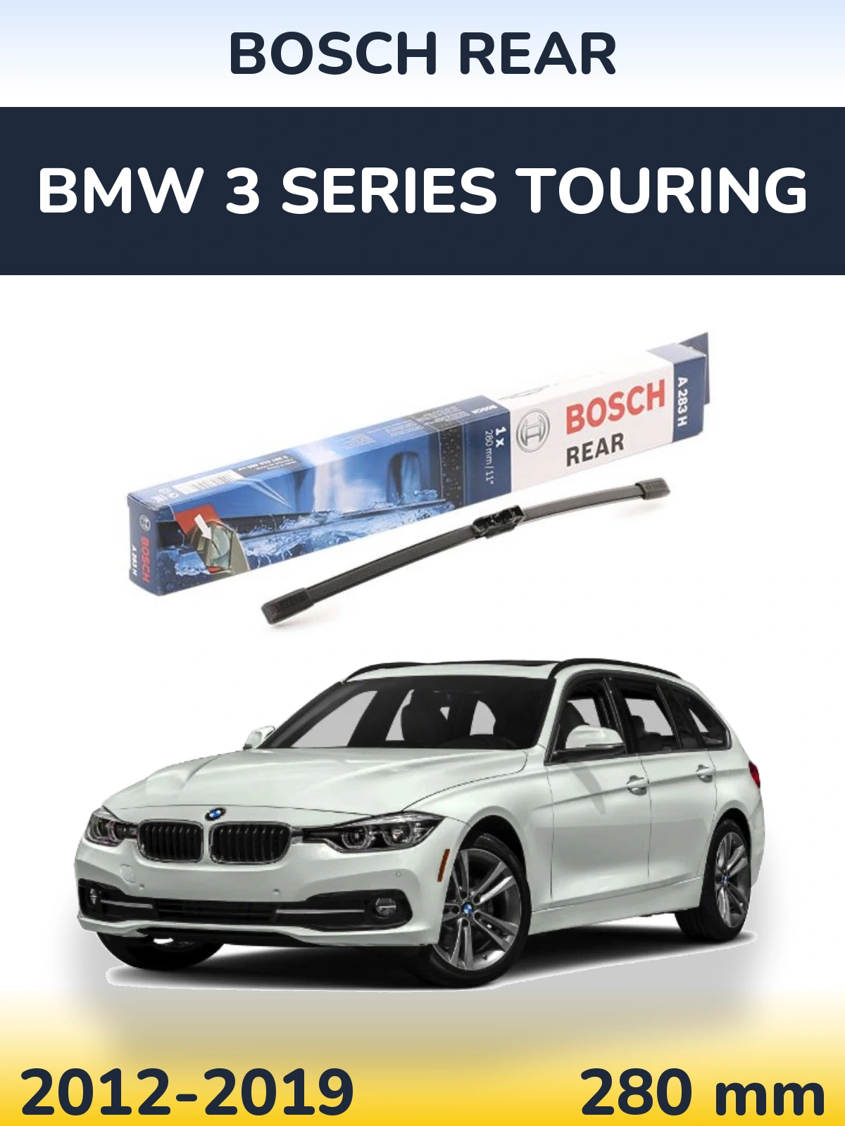 Rear wiper blade BOSCH Rear 280 mm for BMW 3 Series Touring 2012-2019