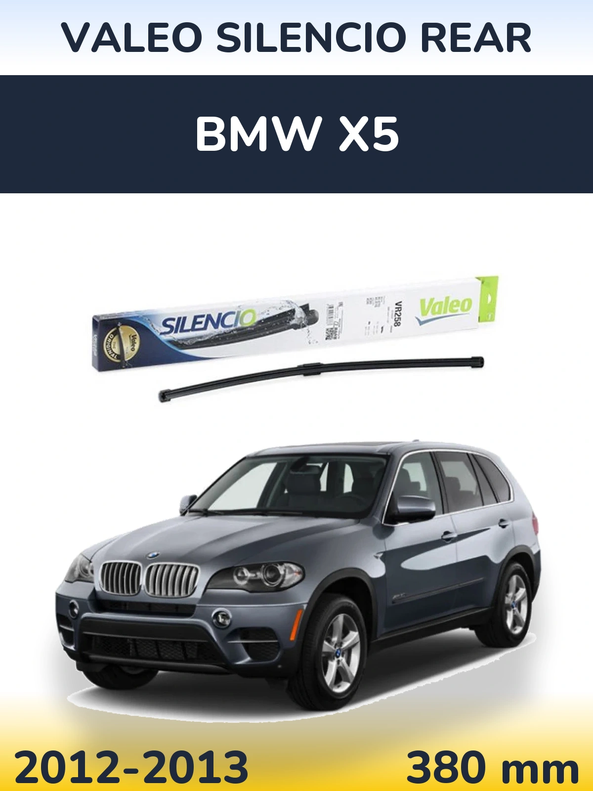 Rear wiper blade Valeo Silencio Rear 380 mm for BMW X5 2012-2013