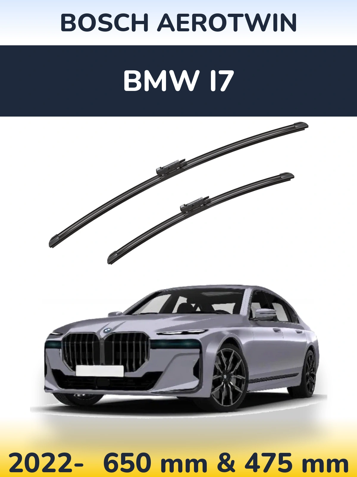 Комплект передних дворников BOSCH AeroTwin 650 & 475 мм для BMW i7 2022-2026