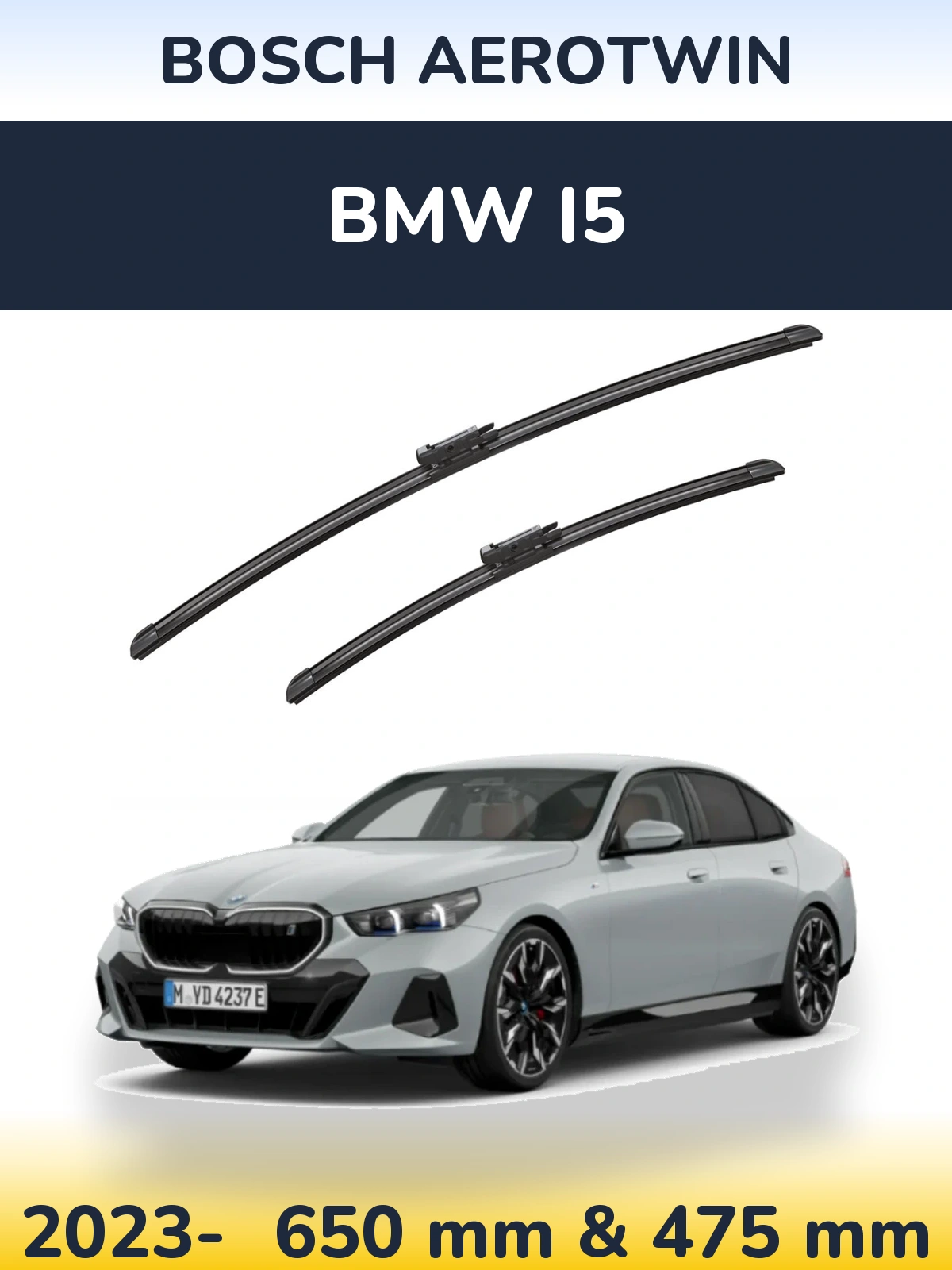 Front wiper blade set BOSCH AeroTwin 650 & 475 mm for BMW i5 2023-2026